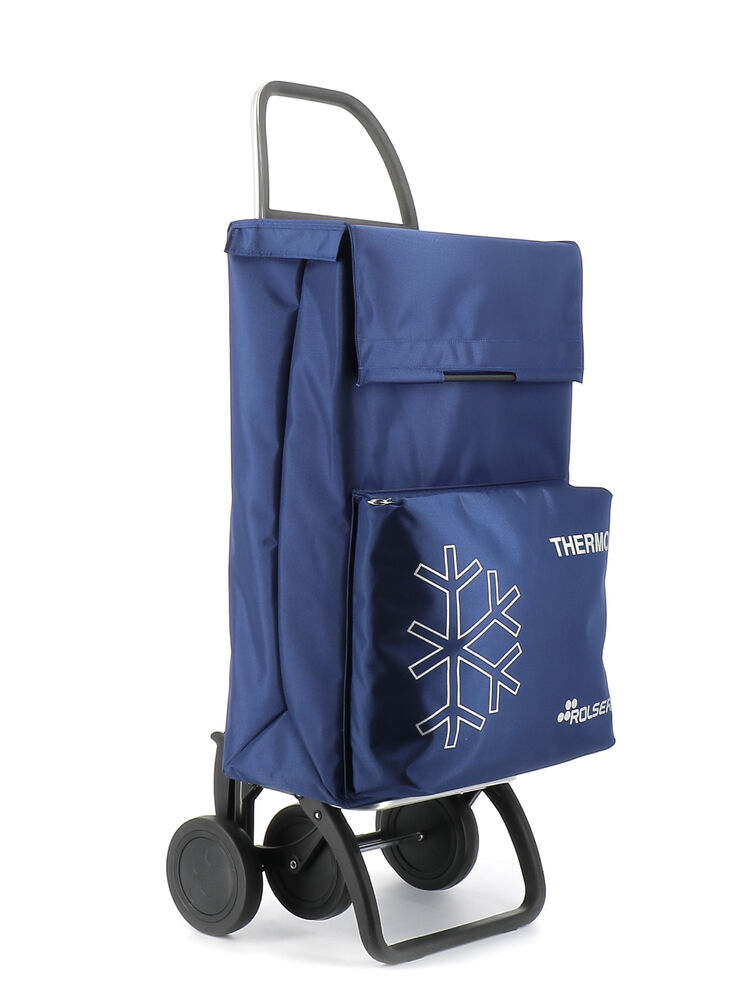 Purple Flower Premium 6 Wheel Shopping Trolley with Adjustable Handle Grocery Bag 