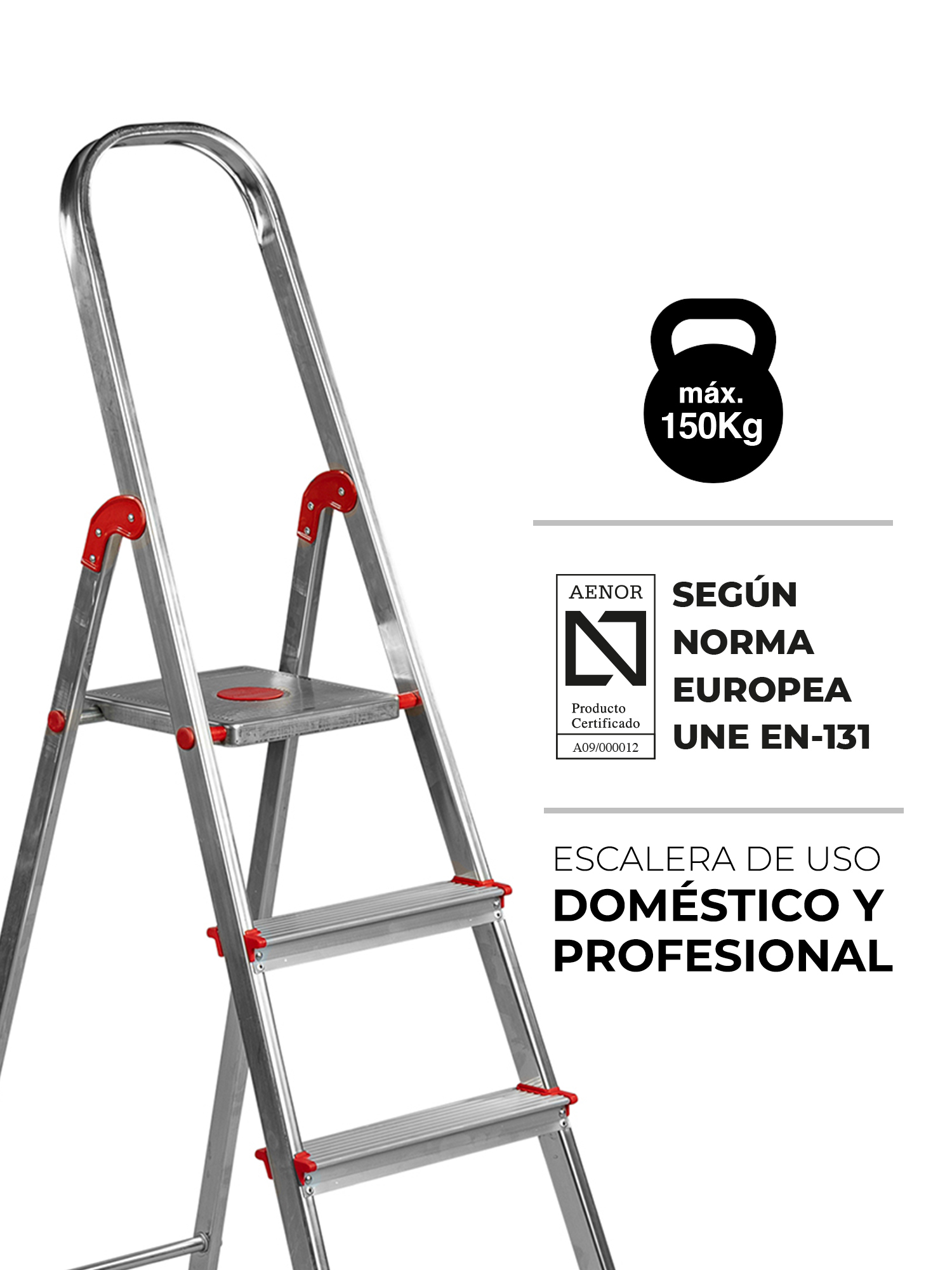 Rolser Unica 5 Step Aluminium Ladder 