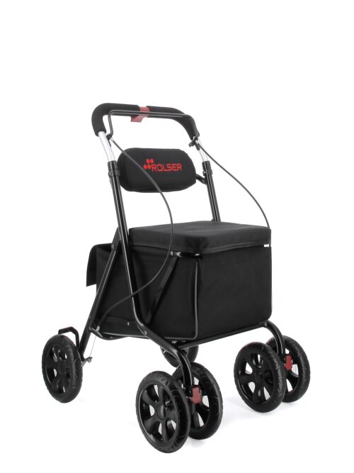 Klappbarer Einkaufstrolley mit Sitz mit 4 Rädern, 2 davon